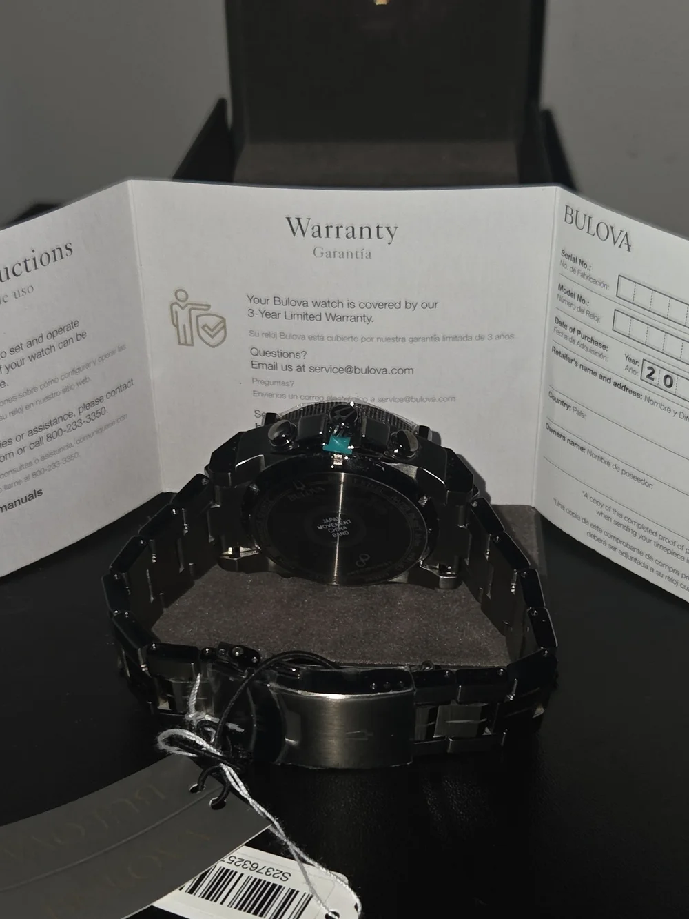 Bulova Precisionist 98B229 Black and Blue Men's Multifunction Chronograph Watch
